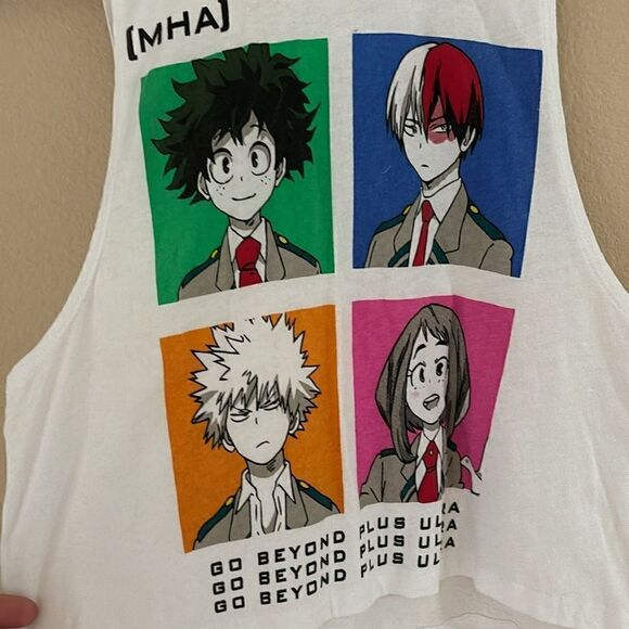 Hot‎ Topic Anime white tank top Crop Top medium - Picture 2 of 6